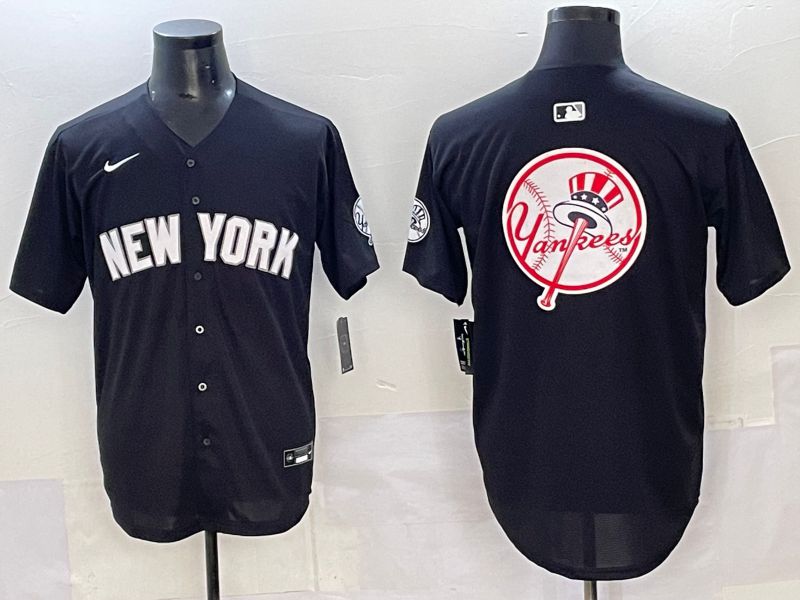 Men 2025 New York Yankees Blank Black Nike MLB Jersey style 0035->new york yankees->MLB Jersey